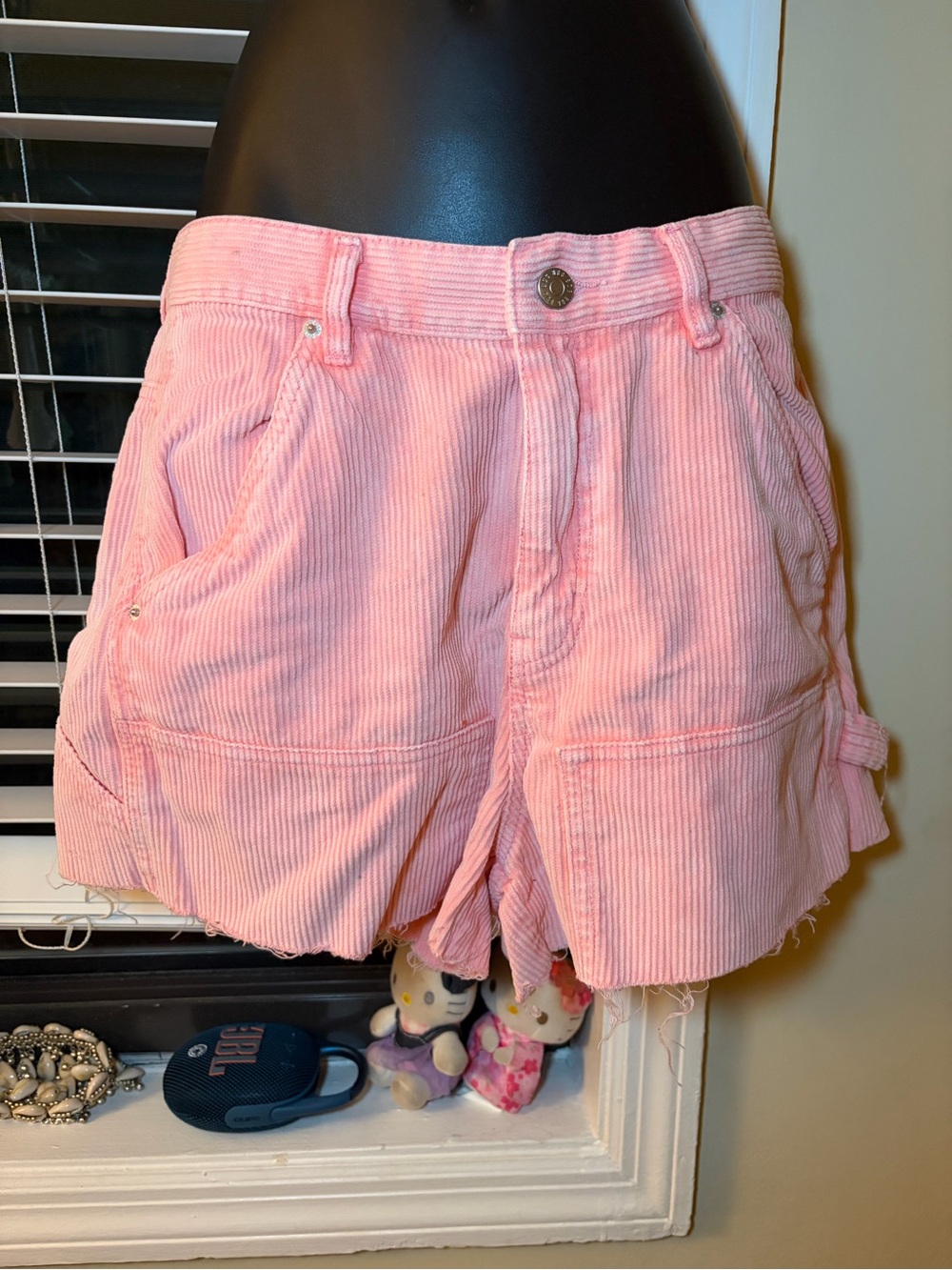 BDG Women’s Pink Corduroy Utility Shorts